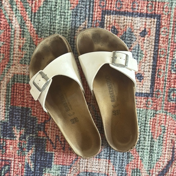 Birkenstock Shoes - Birkenstock Women's Madrid White Leather Sandals, 40